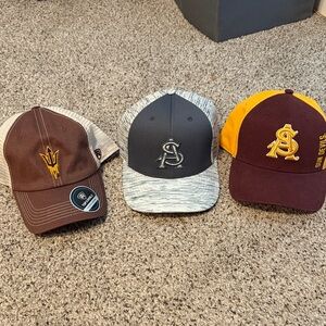 Lot of 3 ASU hats